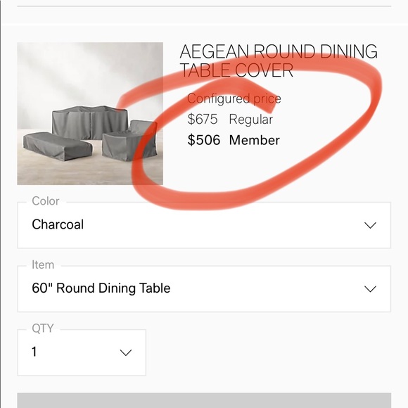 Restoration hardware Aegean outdoor dinning table cover charcoal -NWT - Picture 3 of 4